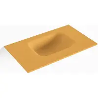Mondiaz lex ocher solid surface inleg wastafel voor toiletmeubel 50 cm. Positie wasbak rechts