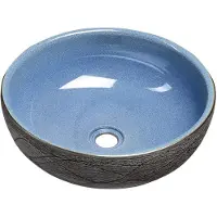 Sapho Waskom priori rond 41x15 cm keramiek decor blauw /grijs