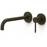 Tres Wastafelmengkraan Inbouw Study Exclusive 2-Gats Gebogen Uitloop 24 cm en Hendel Zwart Brons