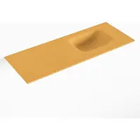 Mondiaz lex ocher solid surface inleg wastafel voor toiletmeubel 80 cm. Positie wasbak rechts