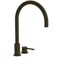 Tres Wastafelmengkraan study exclusive 37,3 cm 2-gats 1-hendel uitloop gebogen rond zwart brons