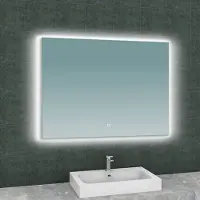 Boss & Wessing Badkamerspiegel bws luc rechthoek inclusief led verlichting backlight 100 cm