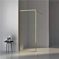 Boss & Wessing Inloopdouche bws recta 120x200 cm 8 mm nano glas geborsteld messing goud