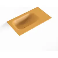 Mondiaz eden ocher solid surface inleg wastafel voor toiletmeubel 40 cm. Positie wasbak links