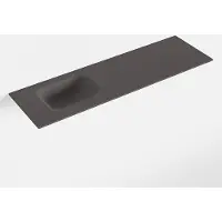 Mondiaz lex dark_grey solid surface inleg wastafel voor toiletmeubel 100 cm. Positie wasbak links
