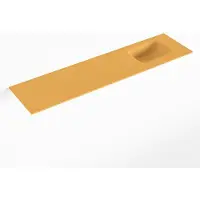 Mondiaz lex ocher solid surface inleg wastafel voor toiletmeubel 120 cm. Positie wasbak rechts