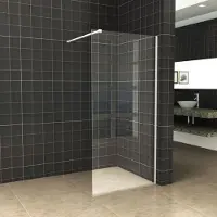 Boss & Wessing Bws inloopdouche pro line helder glas 70x200 mat wit profiel en stabilisatiestang