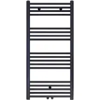 Boss & Wessing Designradiator BWS Nile Gobi 120x60cm Geborsteld Mat Zwart Midden Onderaansluiting