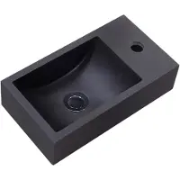 Sanilux Fontein quartz recto 40x22x10 cm mat zwart