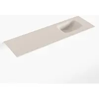Mondiaz lex linen solid surface inleg wastafel voor toiletmeubel 100 cm. Positie wasbak rechts