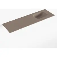 Mondiaz lex smoke solid surface inleg wastafel voor toiletmeubel 100 cm. Positie wasbak rechts