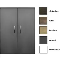 Sanicare Kolomkast q6/q14/q16 2-deurs soft-closing chromen greep 90x67x32 cm antraciet