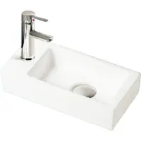 Sanilux Fonteinset qubic mini keramiek 36x18x9 cm met 1/2" yara kraan chroom