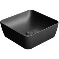 Sonstiges Sand Keramische opbouwwastafel 38x38cm, mat zwart