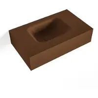 Mondiaz LEX Rust vrijhangende solid surface wastafel 50cm. Positie wasbak links