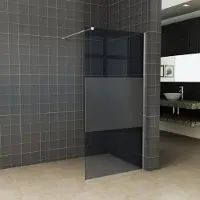 Boss & Wessing Bws inloopdouche pro line rookglas met middenband 90x200 8 mm nano coating rvs profiel en stang