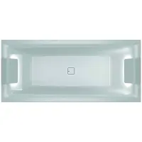 Riho Ligbad still square met led en hoofdsteun 170x75 cm acryl wit