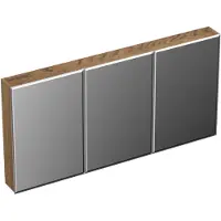 Forzalaqua Spiegelkast Uni 140x68.5x12.5 Cm 3 Deuren Tweezijdig Spiegel Eiken Castle Brown