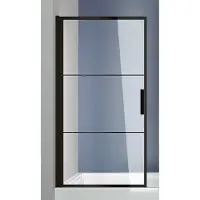 Boss & Wessing Badwand Frame 80x150 cm 8 mm NANO Glas Mat Zwart Raster