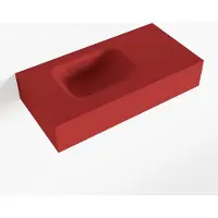 Mondiaz LEX Fire vrijhangende solid surface wastafel 60cm. Positie wasbak links