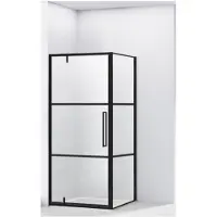 Van Rijn Hoek douchecabine st04 helder glas 90x90x200 cm 6 mm aluminium zwart