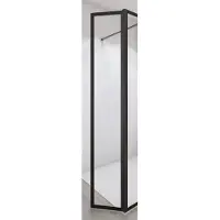 Boss & Wessing Draaibaar zijpaneel bws free time met zwarte banen 34.5x200 cm 8 mm mat zwart