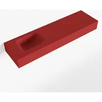 Mondiaz LEX Fire vrijhangende solid surface wastafel 110cm. Positie wasbak links