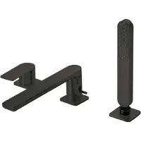 Tres Badrandkraan loft colors 1-hendel rechte uitloop 22 cm met omstel en handdouche mat wit