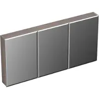 Forzalaqua Spiegelkast Uni 140x68.5x12.5 Cm 3 Deuren Tweezijdig Spiegel Eiken Silver Grey