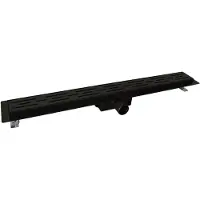 Boss & Wessing Bws douchegoot flens met uitneembaar sifon 70x7x6.7 cm rvs mat zwart
