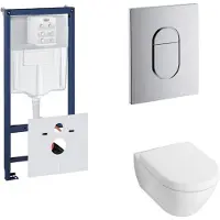 Villeroy & Boch Grohe rapid sl toiletset set 20 subway 2.0 diepspoel met grohe arena of skate drukplaat