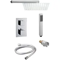 Sanilux Inbouw douchecombi Vierkant met muursteun en douchekop 30 cm