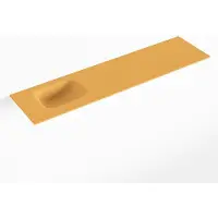 Mondiaz lex ocher solid surface inleg wastafel voor toiletmeubel 120 cm. Positie wasbak links