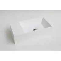Ink Fontein Contra Polystone Rechthoek Zonder Kraangat Links Mat Wit 40x22x10 cm