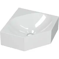 Ink Hoekfontein matrix polystone zonder kraangat 27x27x10 cm glans wit 3404330