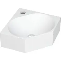 Ink Hoekfontein matrix polystone 1 kraangat 27x27x10 cm mat wit 3404341
