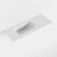 Mondiaz eden talc solid surface inleg wastafel voor toiletmeubel 60 cm. Positie wasbak links