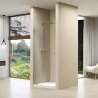 Van Rijn Nisdeur ST01 Profielloos 80x200 cm Helder Glas 8 mm RVS