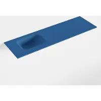 Mondiaz lex jeans solid surface inleg wastafel voor toiletmeubel 100 cm. Positie wasbak links