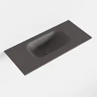 Mondiaz eden dark_grey solid surface inleg wastafel voor toiletmeubel 50 cm. Positie wasbak midden