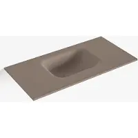 Mondiaz LEX Smoke solid surface inleg wastafel voor toiletmeubel 60cm. Positie wasbak midden
