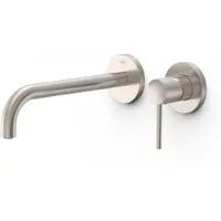Tres Wastafelmengkraan inbouw study exclusive 2-gats gebogen uitloop 24 cm en hendel rvs
