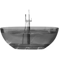 Best design Vrijstaand ligbad 170x78x56 cm resin transparant zwart