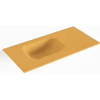 Mondiaz lex ocher solid surface inleg wastafel voor toiletmeubel 60 cm. Positie wasbak links