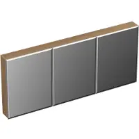 Forzalaqua Spiegelkast Uni 160x68.5x12.5 Cm 3 Deuren Tweezijdig Spiegel Eiken Oyster