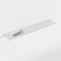 Mondiaz eden talc solid surface inleg wastafel voor toiletmeubel 110 cm. Positie wasbak links