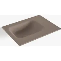Mondiaz LEX Smoke solid surface inleg wastafel voor toiletmeubel 40cm. Positie wasbak links