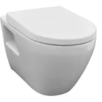 Sanicare Wandcloset compact rondo keramiek 51x36 cm wit