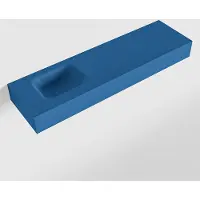 Mondiaz lex jeans vrijhangende solid surface wastafel 110 cm. Positie wasbak links