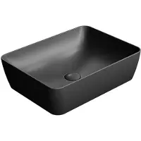 GSI Sand Keramische opbouwwastafel 50x38cm, mat zwart